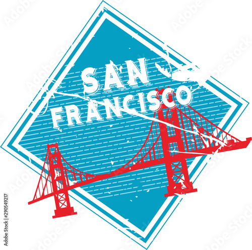 San Francisco Square Bridge grunge