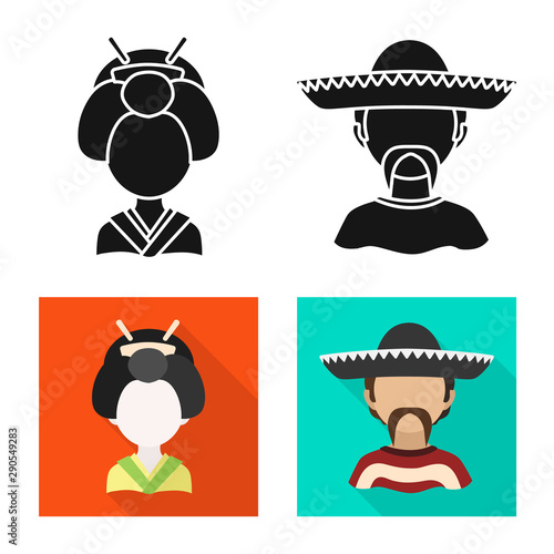Isolated object of imitator and resident symbol. Collection of imitator and culture vector icon for stock.