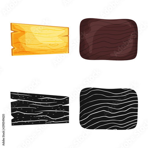 Vector illustration of raw and forest icon. Collection of raw and hardwood stock vector illustration.