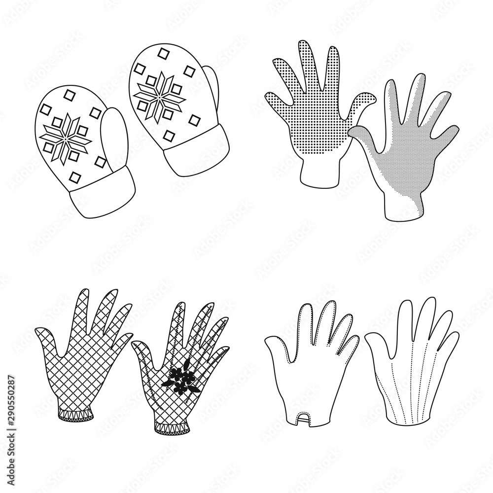 Fototapeta premium Vector illustration of accessory and style symbol. Collection of accessory and distinctive stock vector illustration.