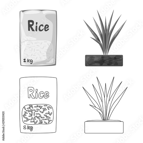 Vector design of crop and ecological icon. Collection of crop and cooking stock symbol for web.