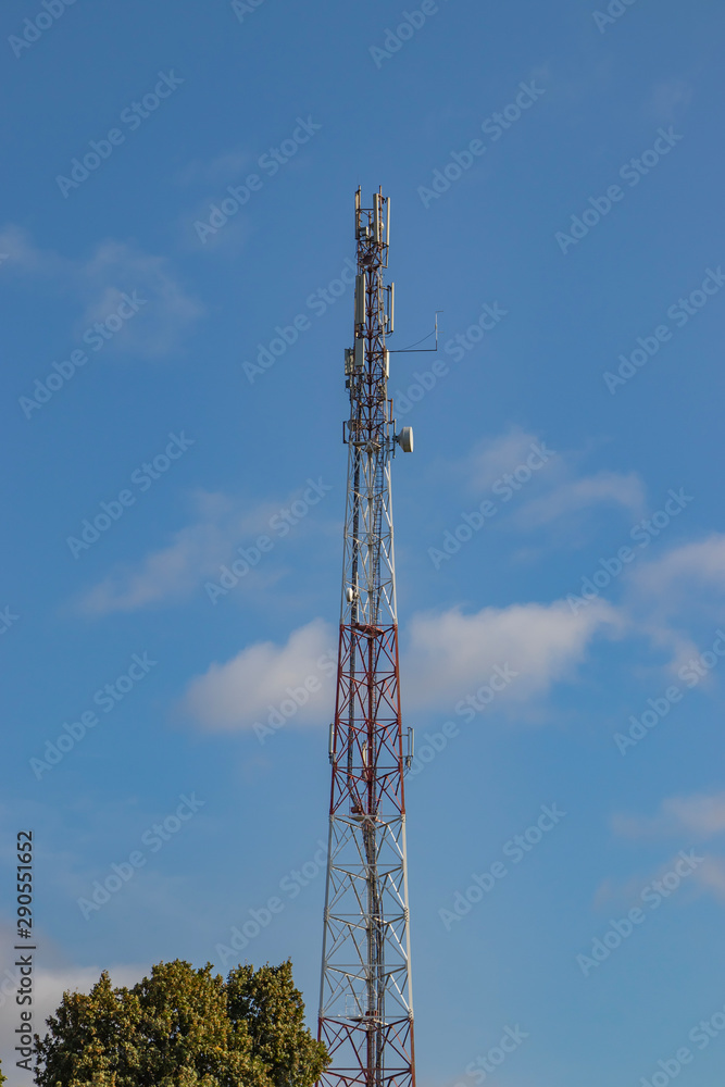 Cellular repeater, mast for broadcasting wireless communication and the Internet