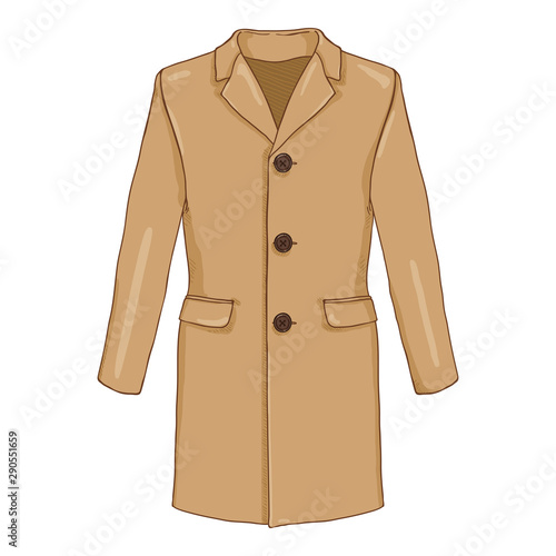 Vector Cartoon Brown Classic Velvet Coat.