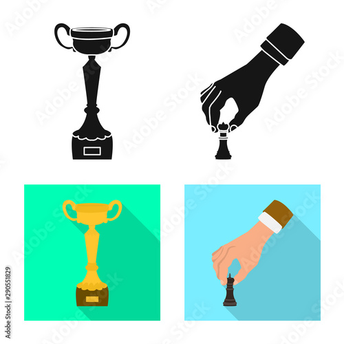 Vector design of checkmate and thin sign. Set of checkmate and target stock symbol for web.