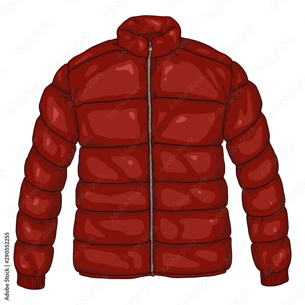 Vector Cartoon Red Down Jacket Illustration Stock Vector | Adobe Stock