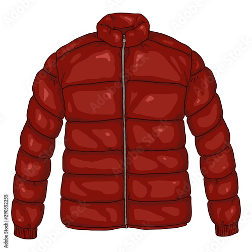 Vector Cartoon Red Down Jacket Illustration