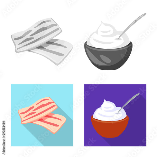 Vector illustration of taste and product sign. Set of taste and cooking stock vector illustration.