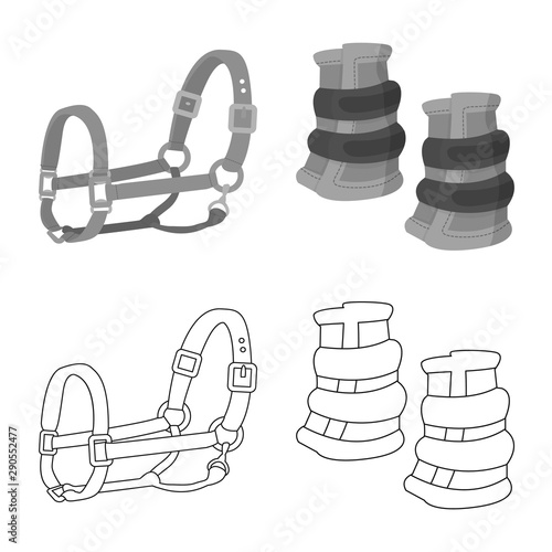 Vector design of equipment and riding logo. Collection of equipment and competition stock vector illustration.