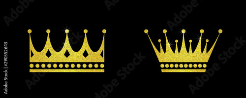 Gold glitter crown set iers set of king crowns