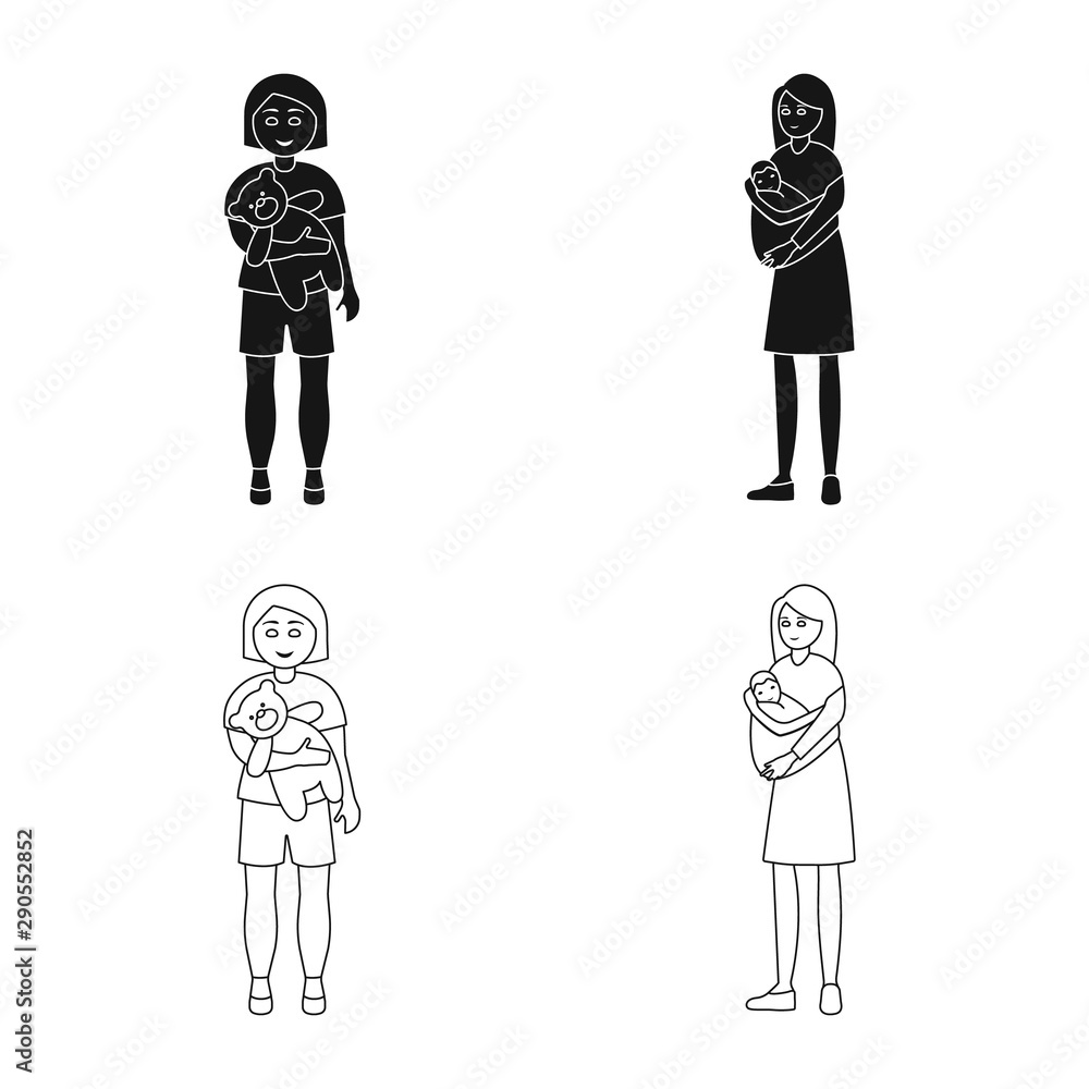 Vector design of character and avatar symbol. Set of character and portrait vector icon for stock. Vector design of character and avatar symbol. Set of character and portrait vector icon for stock.