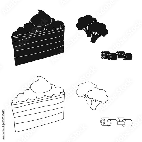 Isolated object of diet and treatment sign. Collection of diet and medicine stock vector illustration.