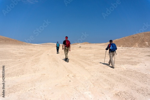 Hikers in Israeli negev desert