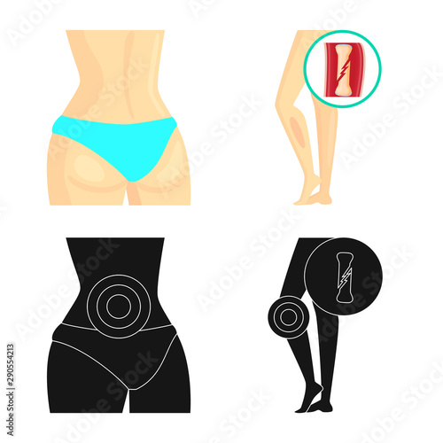 Isolated object of hospital and rendering sign. Collection of hospital and help stock vector illustration.