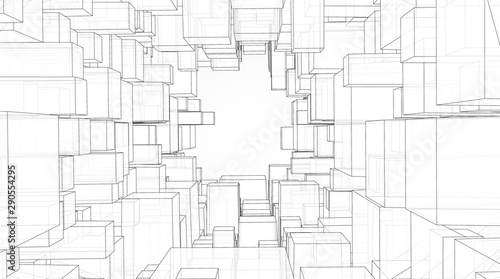 vector geometric background. abstract square shapes and bends