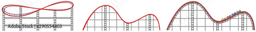 Roller coaster track on white background