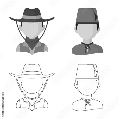 Isolated object of imitator and resident icon. Set of imitator and culture vector icon for stock.
