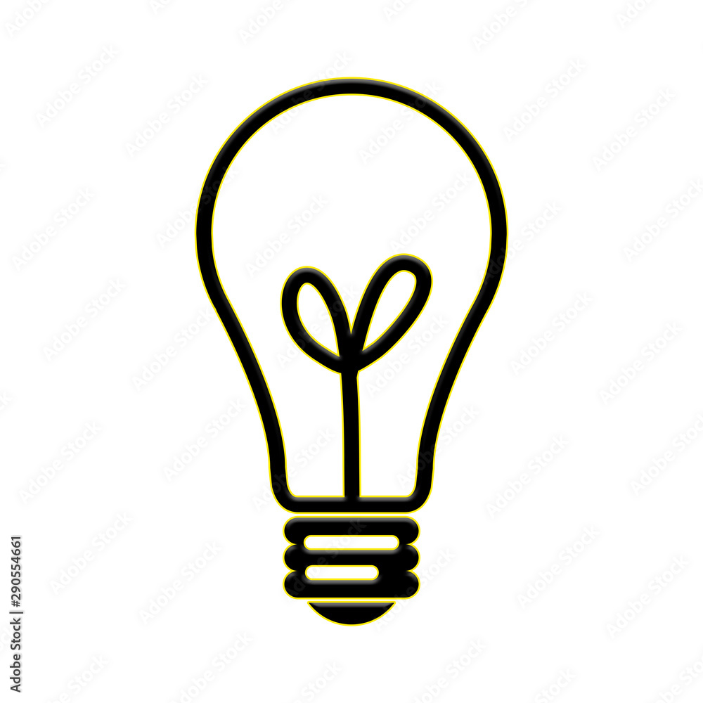 A black light bulb with a white background A black light bulb with a white background