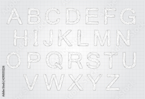 vector set of letters, ready alphabet. 3d style