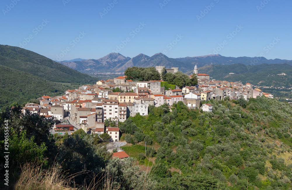 Monteroduni italian tipycal mountain village with castle