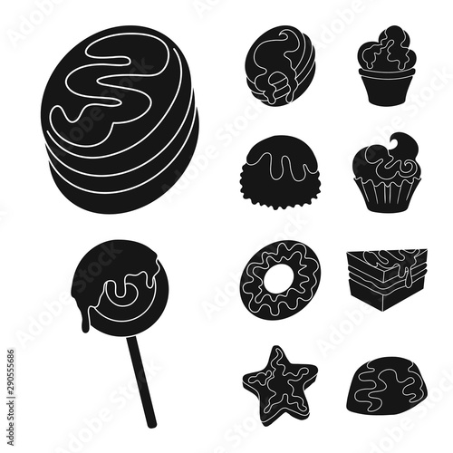 Vector design of sweetness and product sign. Collection of sweetness and sweet stock vector illustration.