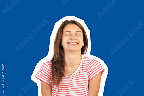 Photography Portrait of an attractive smiling young brunette woman