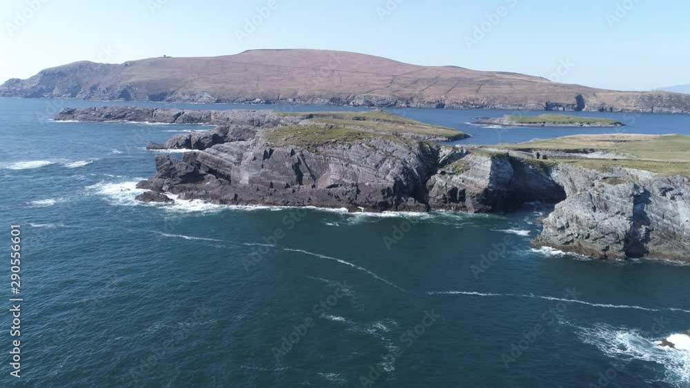 Kerry Cliffs in Ireland, aerial Kerry Cliffs in Ireland, aerial