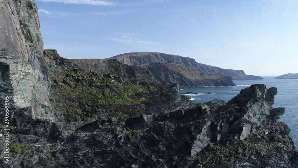 Kerry Cliffs in Republic of Ireland, aerial Kerry Cliffs in Republic of Ireland, aerial