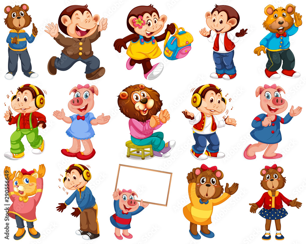 Animals acting in human-like actions and poses Animals acting in human-like actions and poses