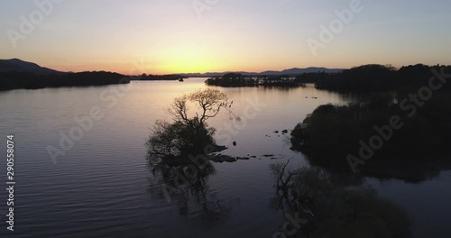 Wallpaper Mural Sunset over Ireland lake, wide aerial Torontodigital.ca