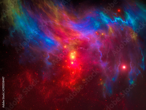 Abstract colorful space landscape - digitally generated image
