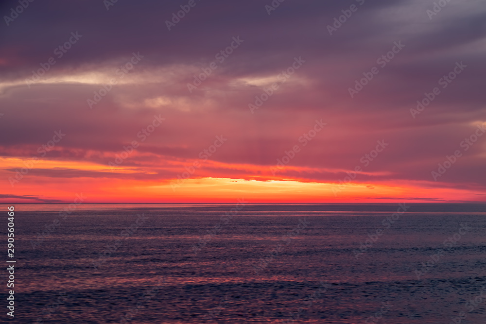 Beautiful red and orange sunset over the sea. Beautiful red and orange sunset over the sea.