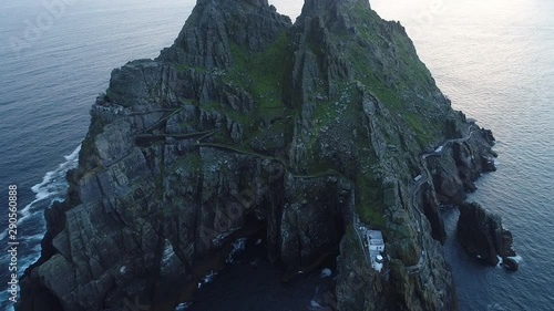 Winding staircase on Skellig Michael, aerial
