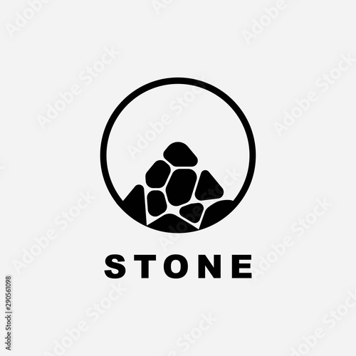 stone in the circle logo design vector template illustration
