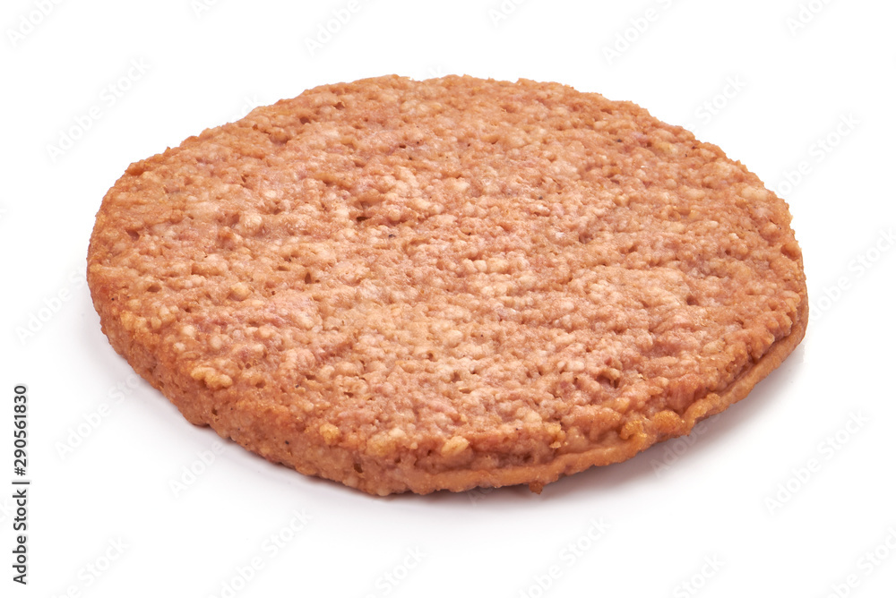 Burger meat, ingredients for hamburger, isolated on white background Burger meat, ingredients for hamburger, isolated on white background