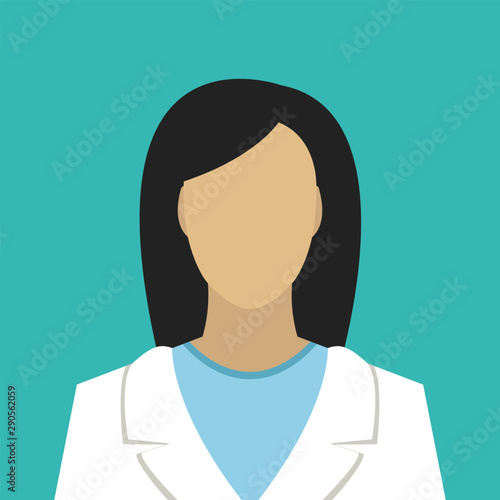 Doctor female vector. Icon for web and mobile application. Flat design style.