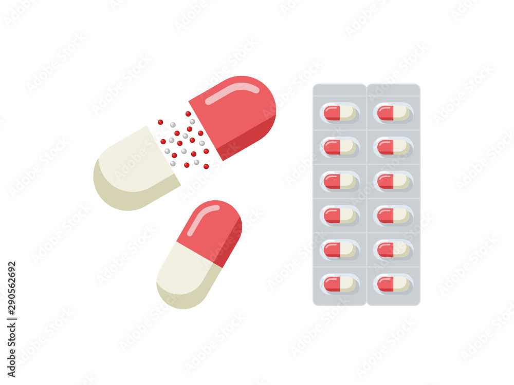 赤いカプセル型飲み薬のシンプルなイラスト Stock Vector Adobe Stock 赤いカプセル型飲み薬のシンプルなイラスト Stock Vector Adobe Stock