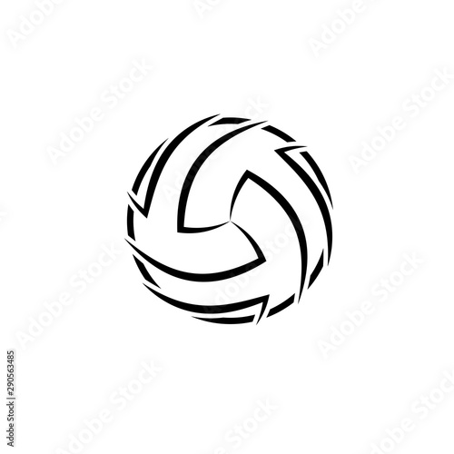 Abstract outline volleyball sybmol isolated on white background