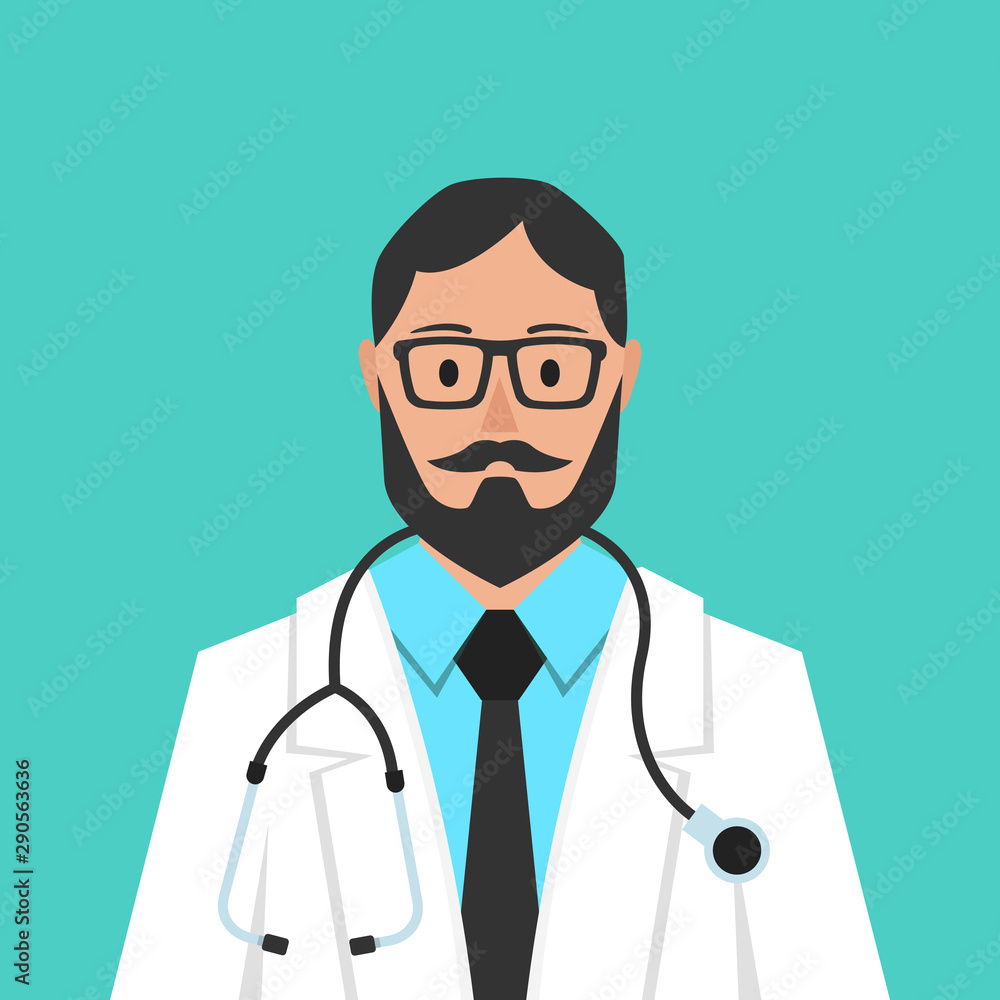 Medical doctor profile icon. Male doctor avatar. Vector illustration. Medical doctor profile icon. Male doctor avatar. Vector illustration.