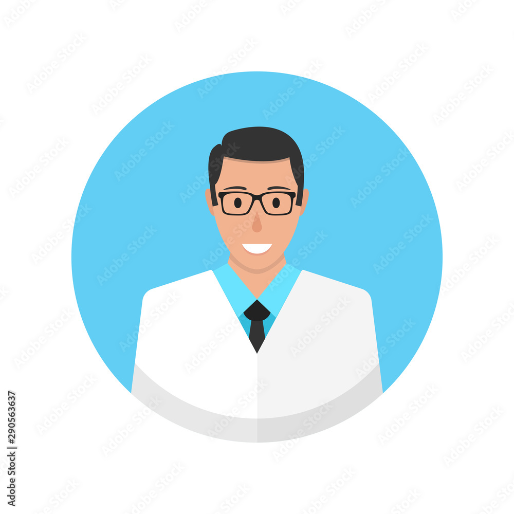 Medical doctor profile icon. Male doctor avatar. Vector illustration. Medical doctor profile icon. Male doctor avatar. Vector illustration.