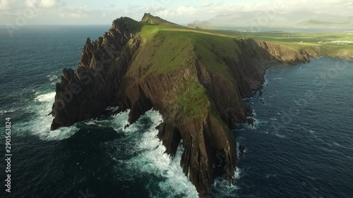 Sibyl Head in coastal Ireland, wide aerial