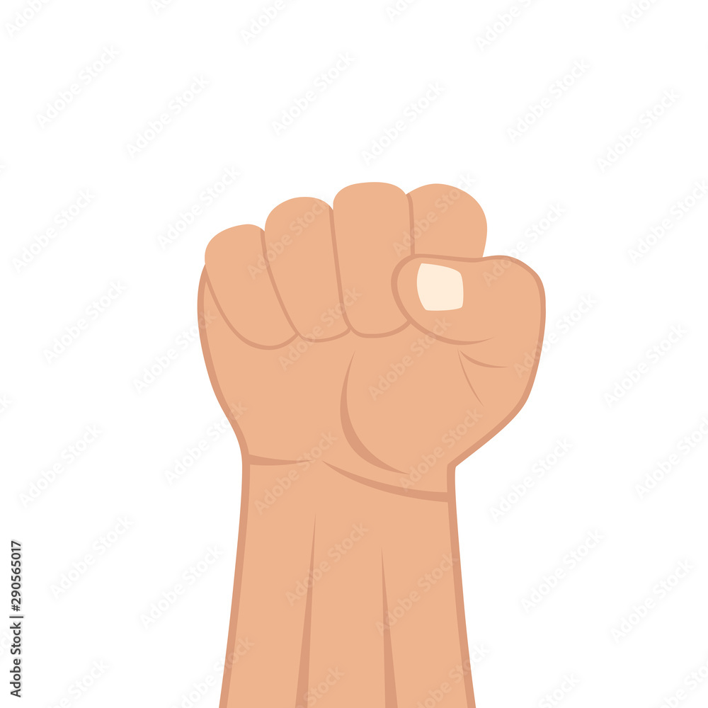 Clenched fist held high in protest. Vector illustration. Clenched fist held high in protest. Vector illustration.