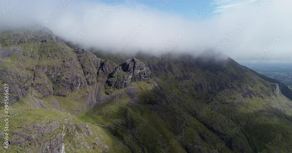 Clouds over MacGlllycuddy's Reek mountains, aerial Clouds over MacGlllycuddy's Reek mountains, aerial