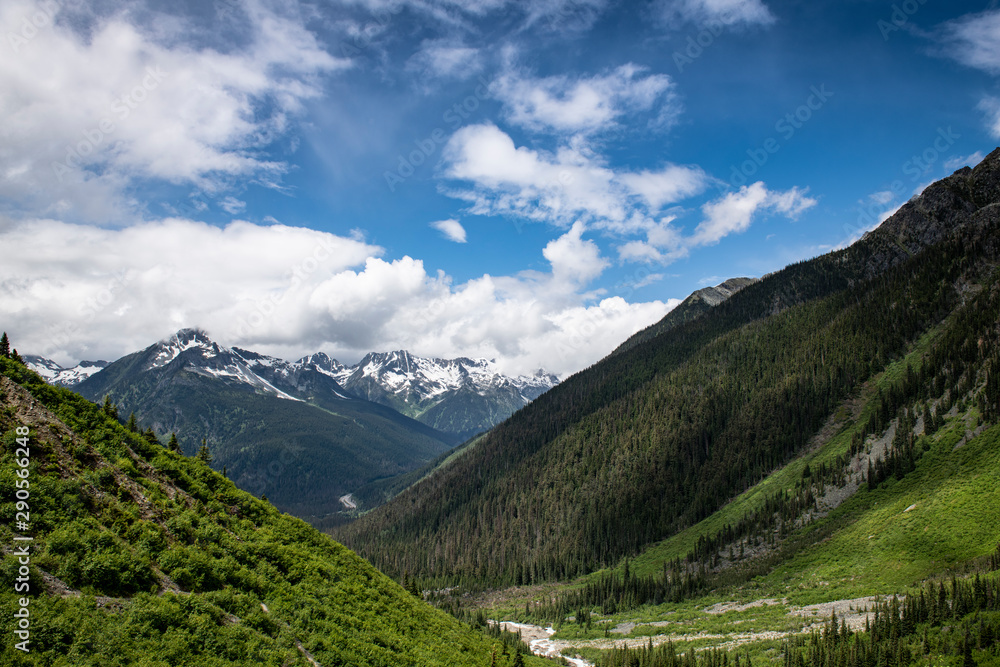 Fototapeta premium Scenic view while hiking in Glacier National Park, British Columbia