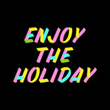 Enjoy the holiday brush sign lettering. Celebration card design elements on black background. Holiday lettering templates for greeting cards, overlays, posters