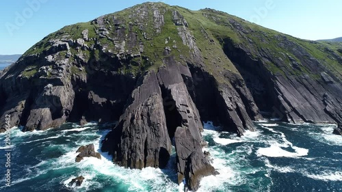 Coastal cliffs in Waterville, aerial