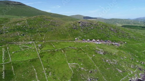 Ruins in Waterville coastline, aerial