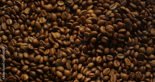 Coffee Beans Grinding Top Shot Close Up with Light Changing Red Camera