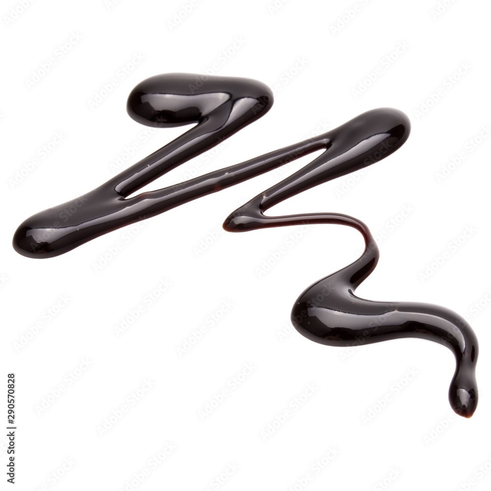 Chocolate syrup drop isolated on white background Chocolate syrup drop isolated on white background