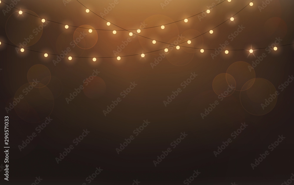 String lights on gold background Stock Illustration | Adobe Stock