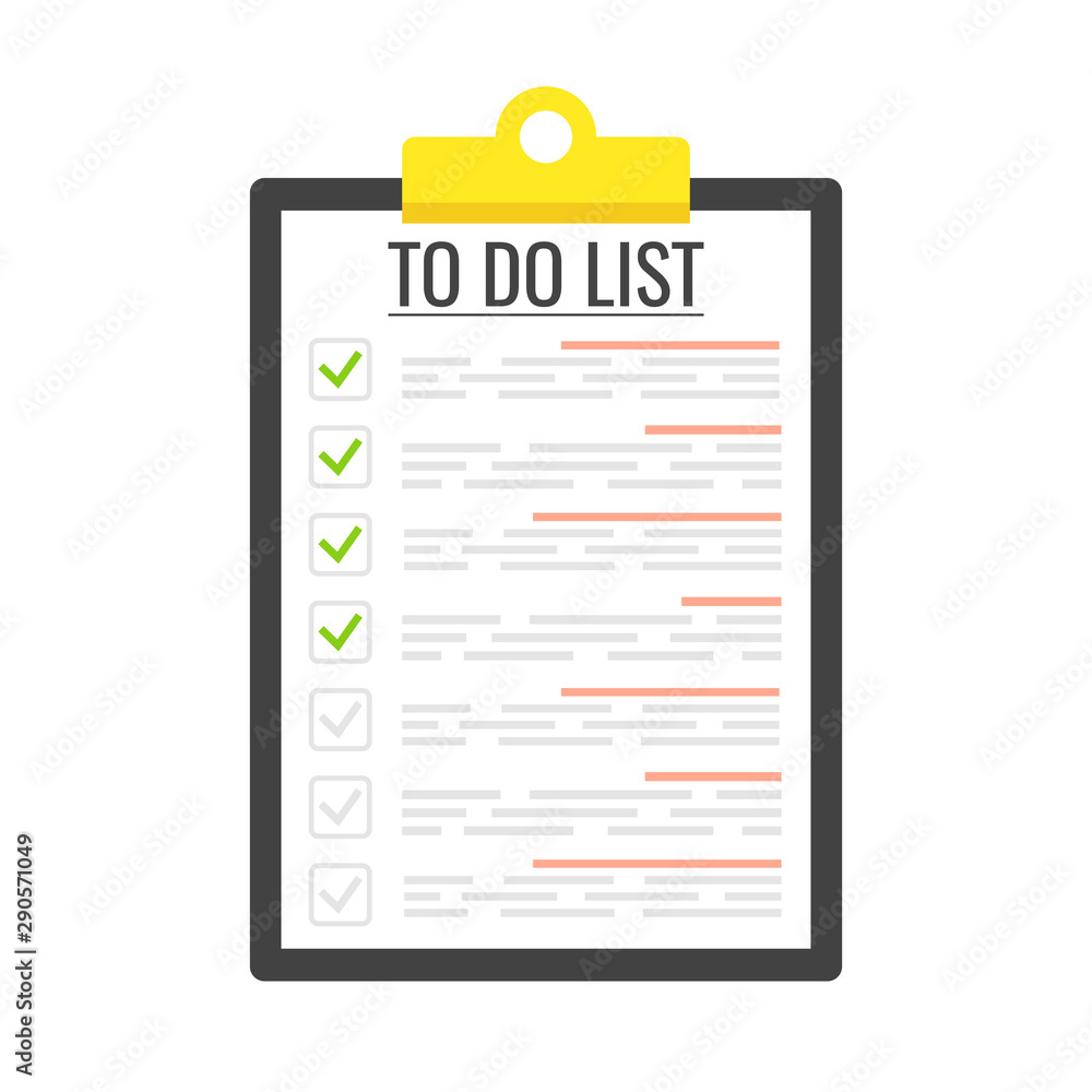 Clipboard with to do list. Vector illustration. Clipboard with to do list. Vector illustration.